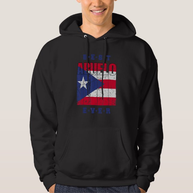 Sudadera Mens Best Abuelo Ever Puerto Rico Flag Retro Puert (Anverso)