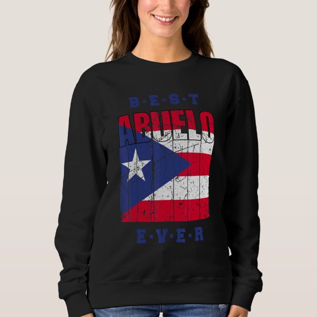 Sudadera Mens Best Abuelo Ever Puerto Rico Flag Retro Puert (Anverso)