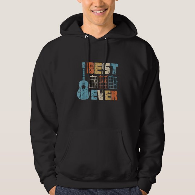 Sudadera Mens Best Dad Ever Music Notes Guitar Chords Music (Anverso)