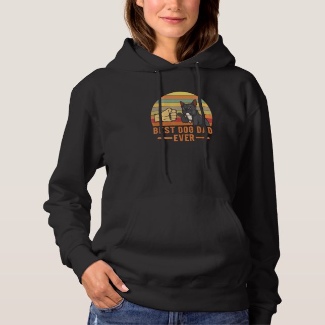 Sudadera Mens Best Dog Dad Frenchie presenta citas (Anverso)