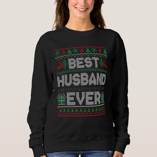 Sudadera Mens Best Husband Ever Christmas Pajamas Matching  (Anverso)