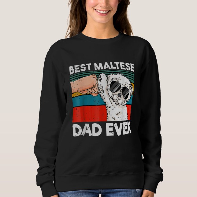 Sudadera Mens Best Maltese Dad Ever Ghetto Fist Dog (Anverso)