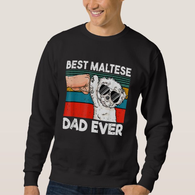 Sudadera Mens Best Maltese Dad Ever Ghetto Fist Dog (Anverso)
