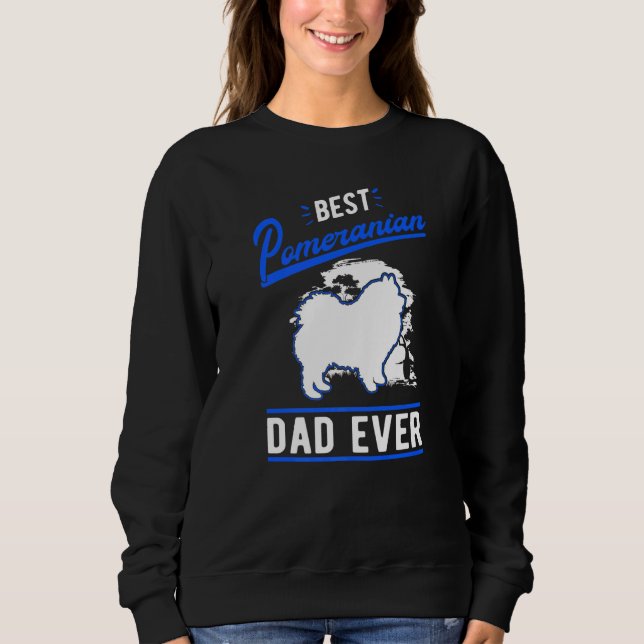 Sudadera Mens Best Pomeranian Dad Ever   (Anverso)