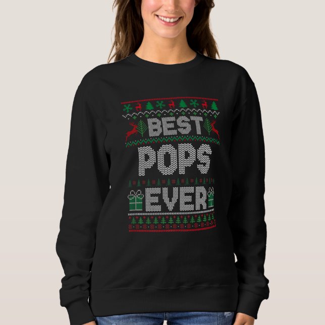 Sudadera Mens Best Pops Ever Christmas Pajamas Matching Ugl (Anverso)