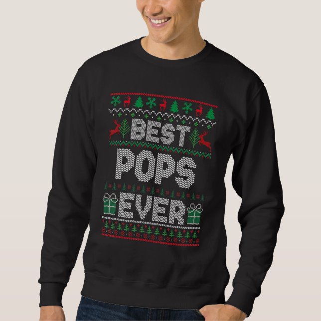 Sudadera Mens Best Pops Ever Christmas Pajamas Matching Ugl (Anverso)