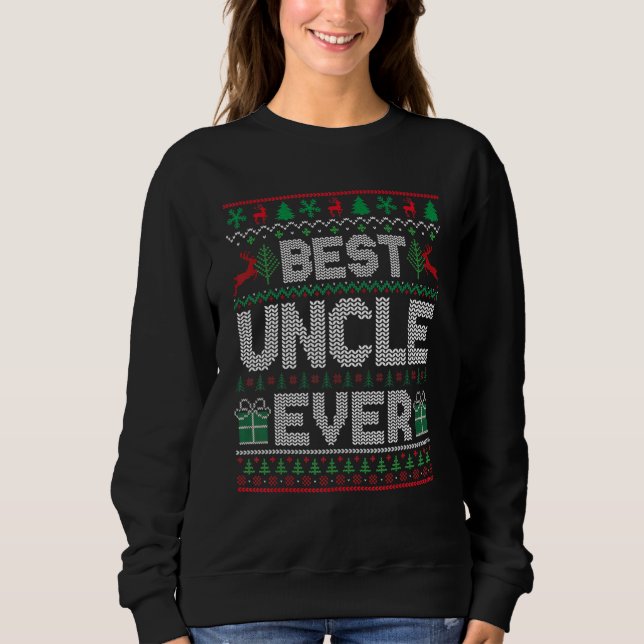 Sudadera Mens Best Uncle Ever Christmas Pajamas Matching Ug (Anverso)
