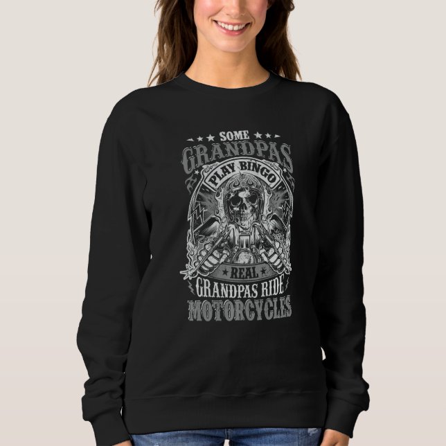 Sudadera Mens Biker Grandpa Some Grandpas Play Bingo Real R (Anverso)