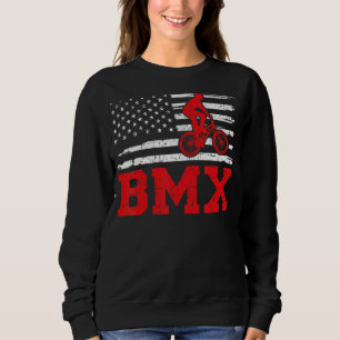 Sudadera Mens Bmx Bicicleta Estilo Retro Bandera Americana