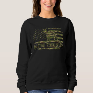 Sudadera Mens Boston Terrier Dad Camuflar Bandera Americana