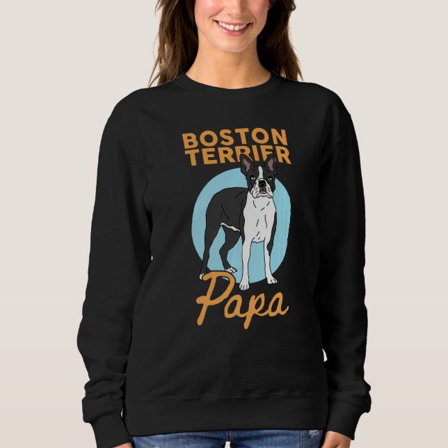 Sudadera Mens Boston Terrier Papa Dueño de perro Boston Ter (Anverso)