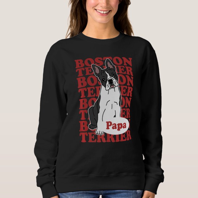 Sudadera Mens Boston Terrier Papa Dueño de perro Boston Ter (Anverso)