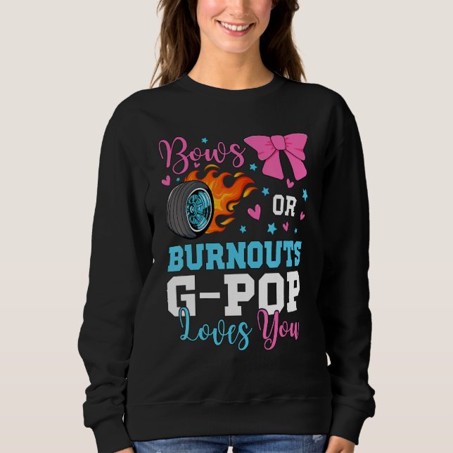 Sudadera Mens Burnouts or Bows G-pop loves you Gender Revea (Anverso)