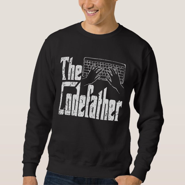 Sudadera Mens Coding Dad El Codefather Vintage Coder (Anverso)