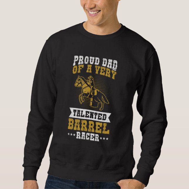 Sudadera Mens Cowgirls & Barrel Racing Design for a Dad of  (Anverso)