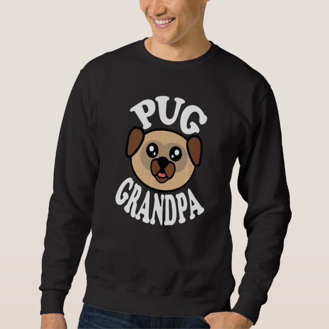 Sudadera Mens Cute Pug Grandpa   (Anverso)