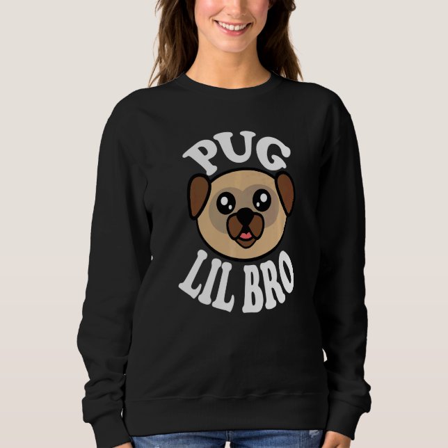 Sudadera Mens Cute Pug Lil Bro   (Anverso)