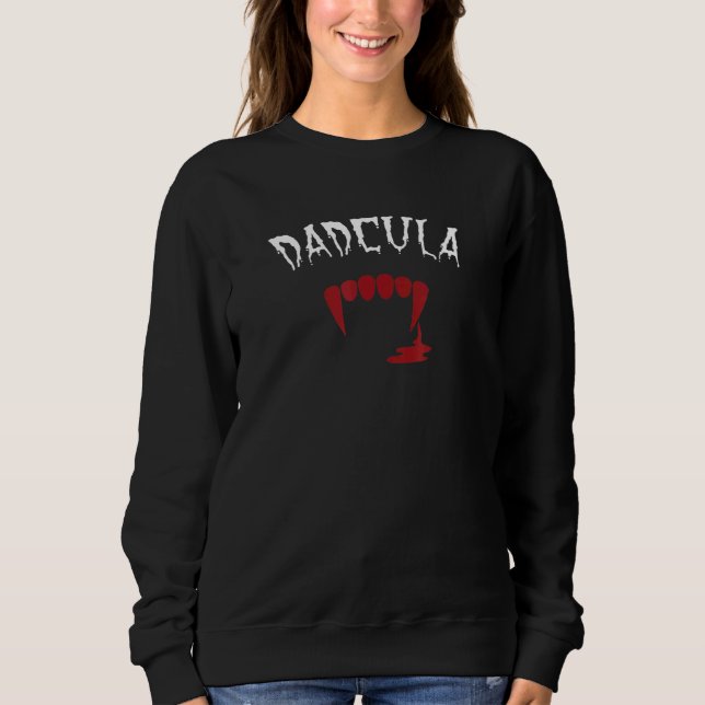 Sudadera Mens Dadcula Halloween Vampieen Teeth Dad (Anverso)