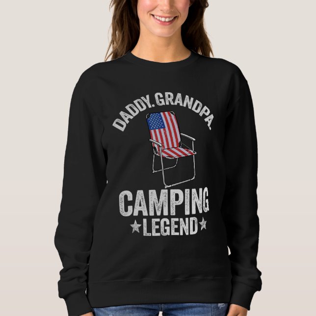 Sudadera Mens Daddy Abuelo Camping Leyenda Bandera Estadoun (Anverso)