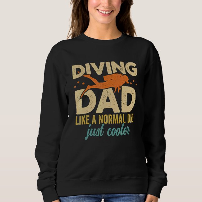 Sudadera Mens Diving Dad Scuba Diver Underwater Snorkeling  (Anverso)