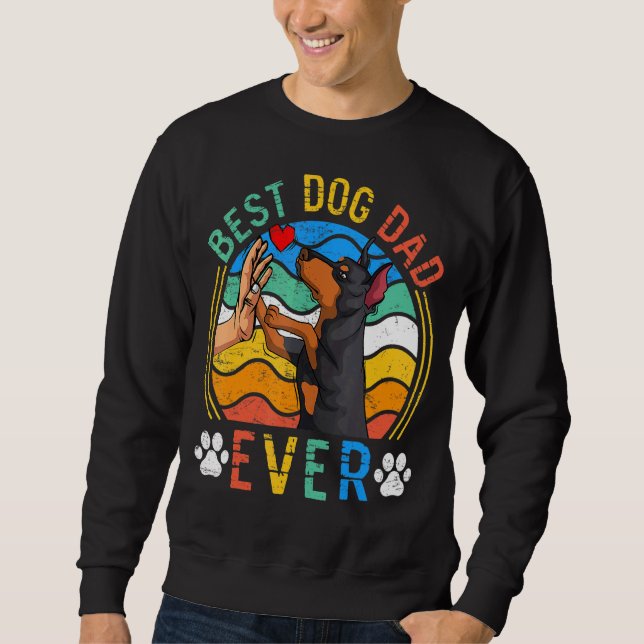 Sudadera Mens Doberman Mejor Perro Papá Nunca Perro (Anverso)