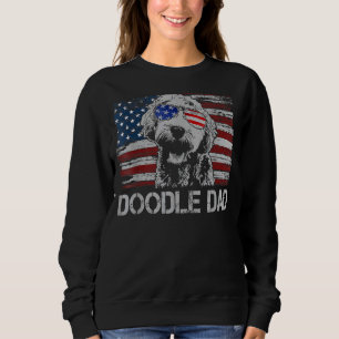 Sudadera Mens Doodle Dad Goldendoodle Dog Bandera Americana