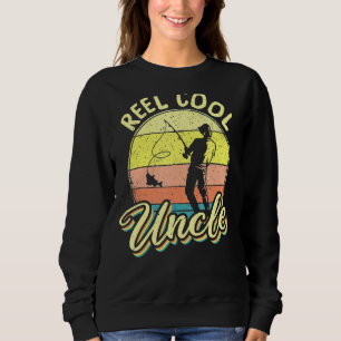 Sudadera Mens Fisher Retro Vintage Reel Guay Tío Fish