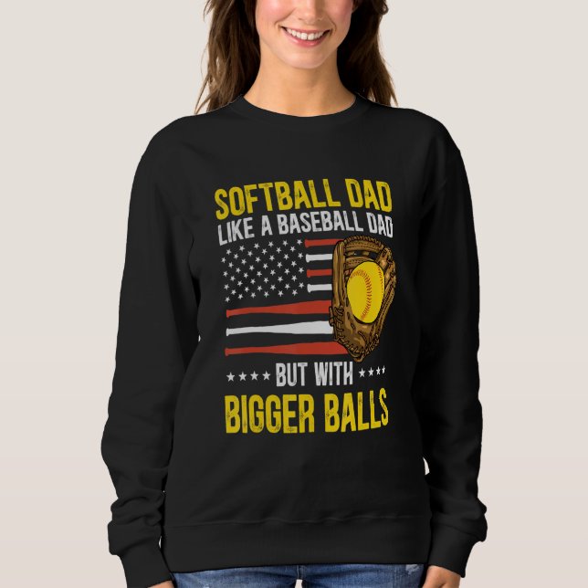 Sudadera Mens Funny Softball Dad Like A Baseball Dad US Fla (Anverso)