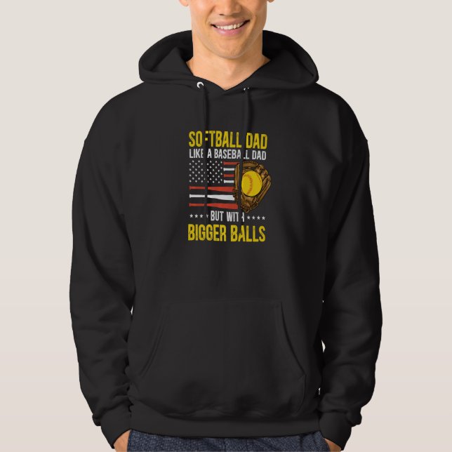 Sudadera Mens Funny Softball Dad Like A Baseball Dad US Fla (Anverso)