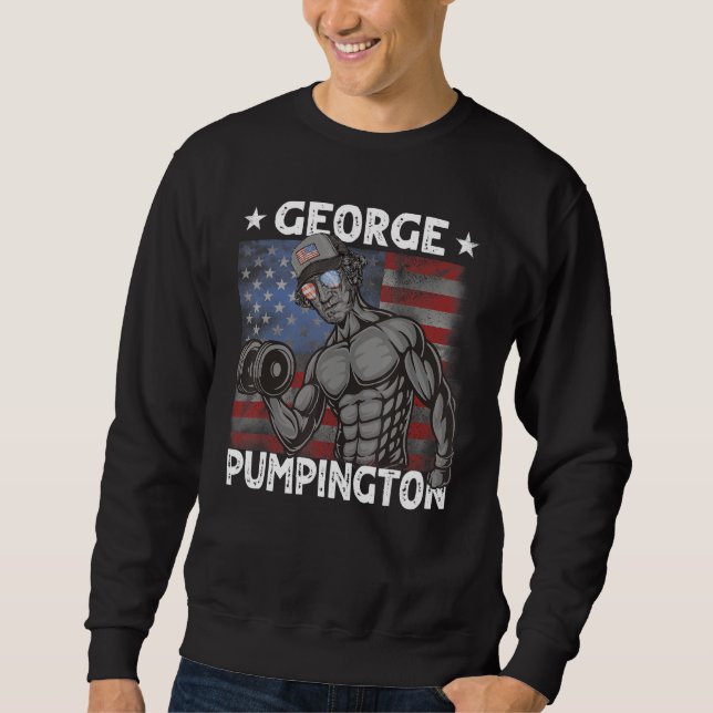Sudadera Mens George Pumpington Washington Muscles Bro 4th  (Anverso)
