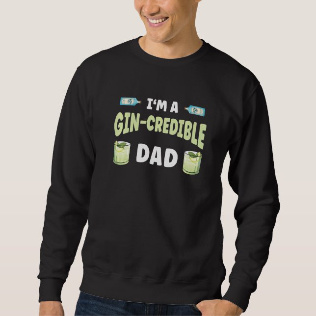 Sudadera Mens Gin Credible Dad Gin Cocktail  Men Alcohol Gi (Anverso)