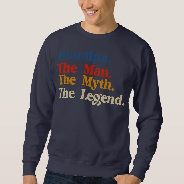 Sudadera Mens GRANDPA THE MAN THE MYTH THE LEGEND Men Gift (Anverso)