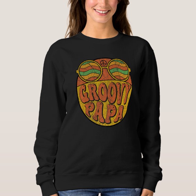 Sudadera Mens Groovy Papa 70s Aesthetic Nostalgia 1970's Re (Anverso)