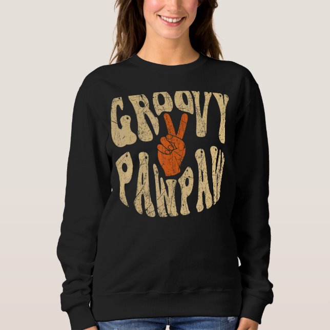 Sudadera Mens Groovy Pawpaw 70s Aesthetic Nostalgia 1970's  (Anverso)