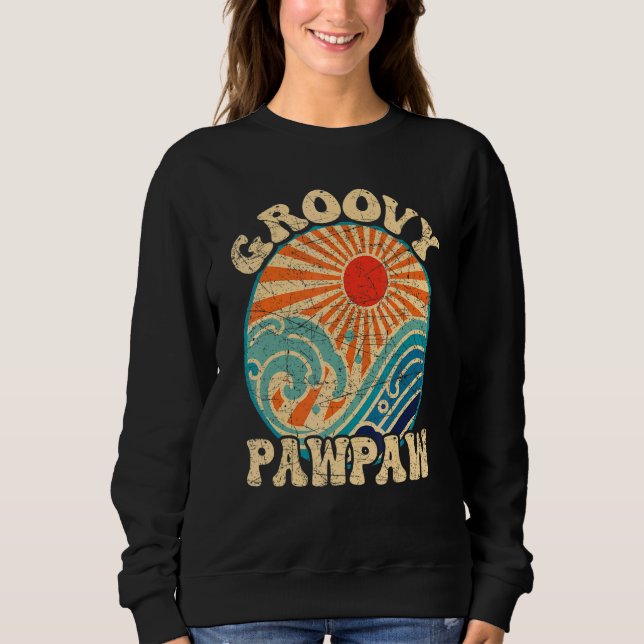 Sudadera Mens Groovy Pawpaw 70s Aesthetic Nostalgia 1970's  (Anverso)