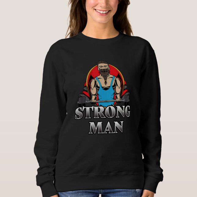 Sudadera Mens Gym Strongman Deadlift Vintage (Anverso)