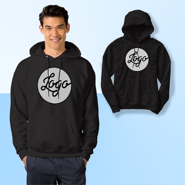 Sudadera Mens Hoodie Black Personalizar (Zazzle Mens Hoodie Black Customize Sweatshirt_Custom_Personalized_Gifts_add_business logo photo)