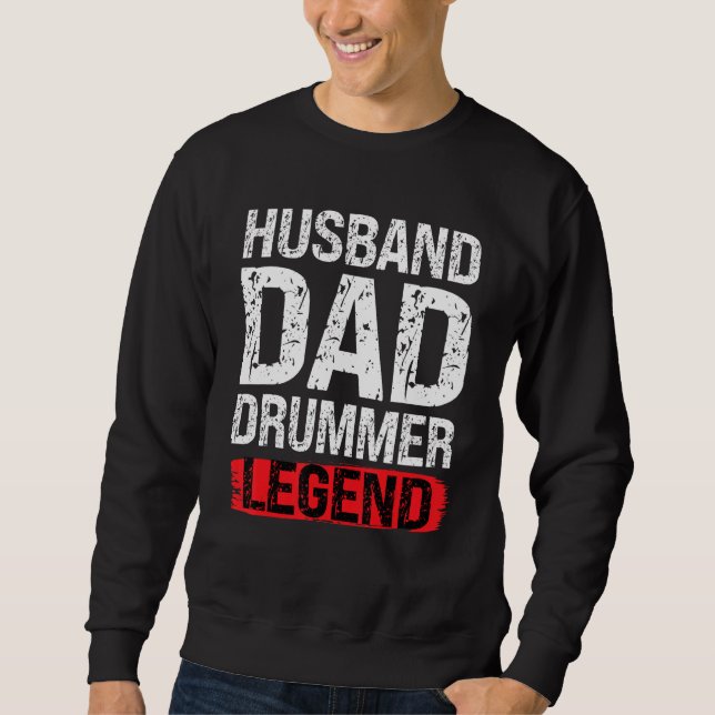 Sudadera Mens Husband Dad Drummer Legend Drum Player Drumme (Anverso)
