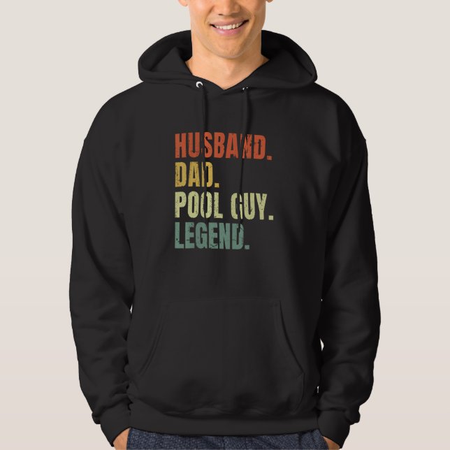 Sudadera Mens Husband Dad Pool Guy Legend Funny Fathers Day (Anverso)