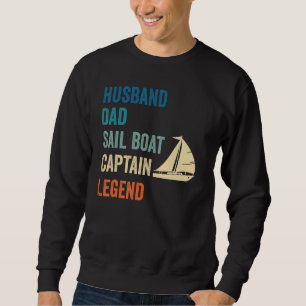 Sudadera Mens Husband Dad Sail Bot Captain Leyenda
