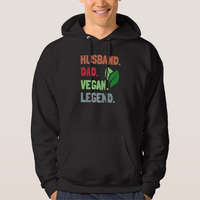 Sudadera Mens Husband Dad Vegan Legend Go Vegan Vegan Dad (Anverso)