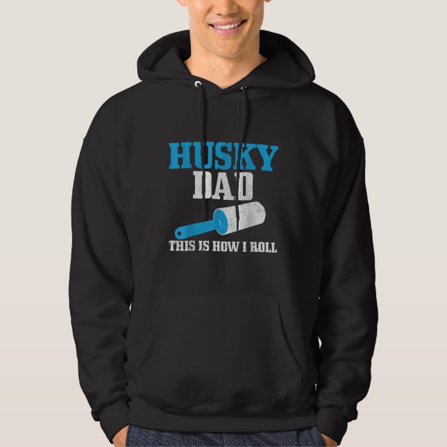 Sudadera Mens Husky Dad Dog Hair Funny Siberian Husky (Anverso)