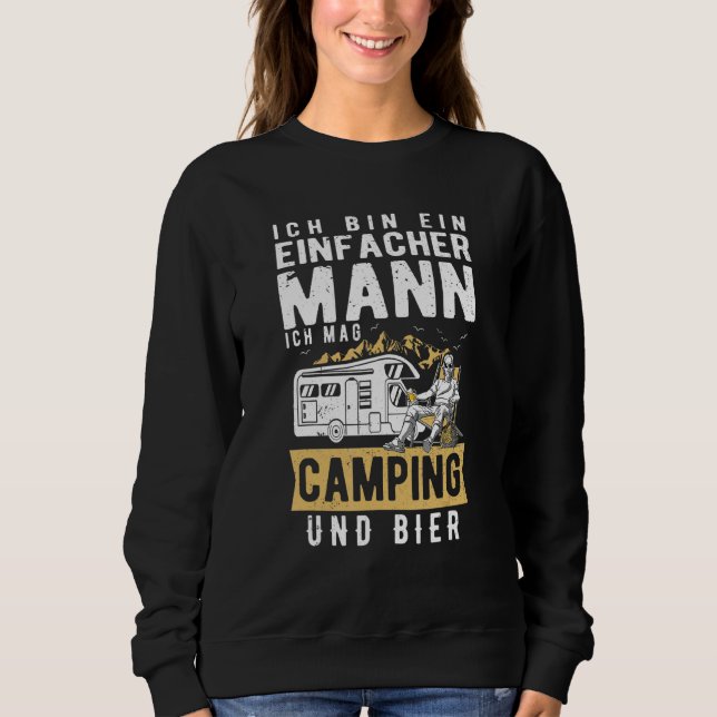 Sudadera Mens Ich Bin Ein Einfach Mann Ich Mag Camping Und (Anverso)