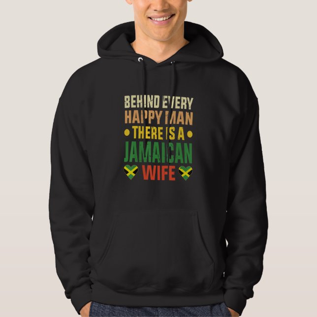 Sudadera Mens Jamaican wife Husband Man Jamaica flag Marrie (Anverso)