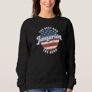 Sudadera Mens Jamarion Mejor Héroe de Papá EEUU Bandera Per