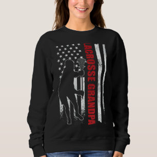 Sudadera Mens Lacrosse Abuelo Bandera Americana 4 de Julio