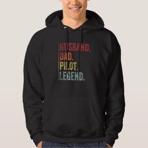 Sudadera Mens Leyenda Piloto Padre Marido Vintage Para Padr