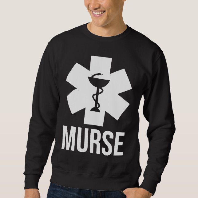 Sudadera Mens Male Nurse  Murse Rn Lpn Cna (Anverso)
