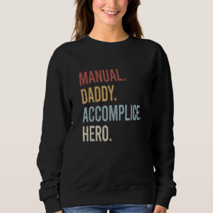Sudadera Mens Manual Daddy Accomplice Hero Estilo Retro Vin