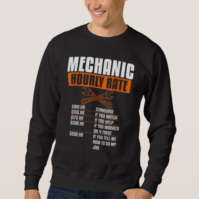Sudadera Mens Mechanic Hourrate Aircraft Mechan (Anverso)